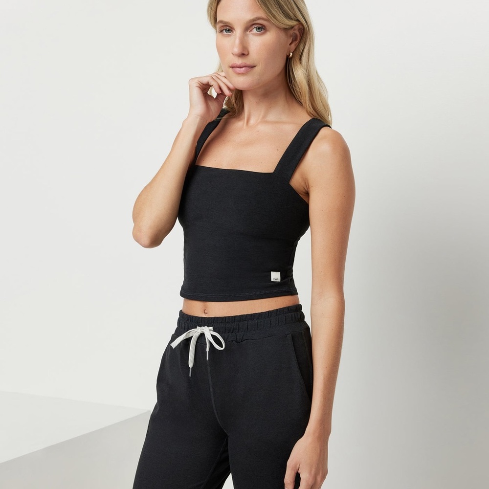 Vuori Black Heather Elevation Square Neck Tank